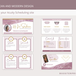 Acuity template for service professionals. Estheticians, hair stylists, lash artists. Canva template in rose quartz. Image 2