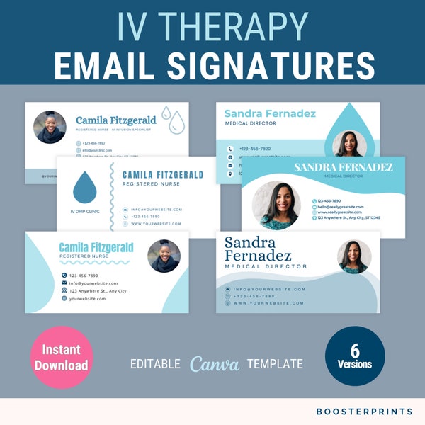 IV email signature template iv infusion business template iv drip email IV hydration template iv therapy email signature iv biz template