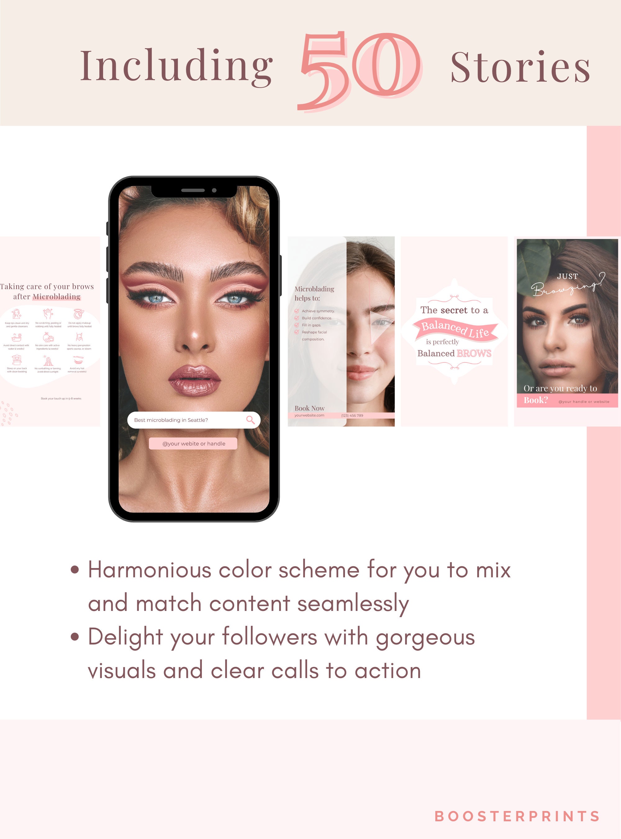 Microblading Insta Posts 50 PMU Instagram Flyers Posts IG Stories Pmu ...