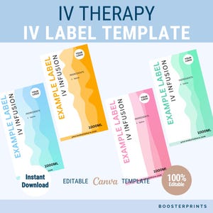 IV therapy bag labels editable IV vitamin therapy templates premium IV label black gold iv template iv hydration business iv infusion bag