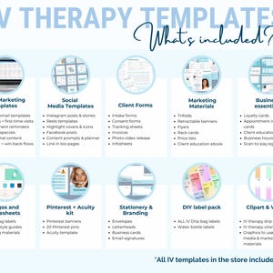 IV Therapy Branding Kit: 45+ IV Hydration Canva Templates - Etsy