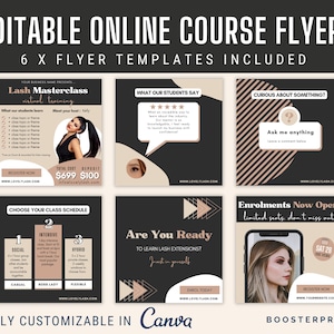 Course Flyer Template Beauty masterclass lash training flyer Lash class flyer MUA training flyer PMU training flyer Online Course flyer kit