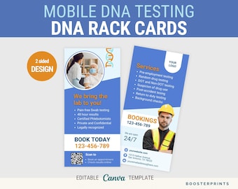 Mobile DNA testing rack cards mobile lab brochures mobile dna test flyer dna leaflet template dna concierge marketing mobile lab rack cards
