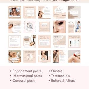 IPL Hair Removal Instagram Posts Ig Stories 80 IPL Instagram Templates ...