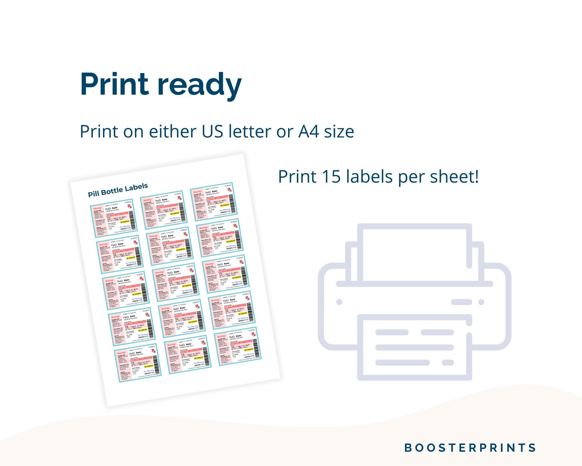 RX Labels Template, Prescription Bottle Template Editable RX Label ...