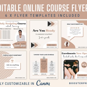Body Contouring Flyers Online Class Body Sculpting course Beauty training flyer Esthetician flyer body sculpt flyer course launch template