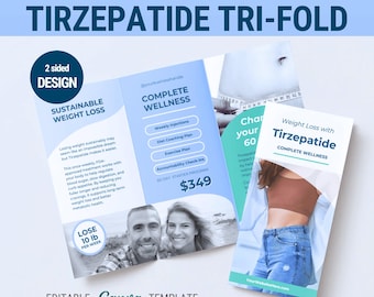 Weightloss injection flyer Tirzepatide trifold Weightloss flyer tirzepatide brochure medical weightloss marketing weightloss clinic template