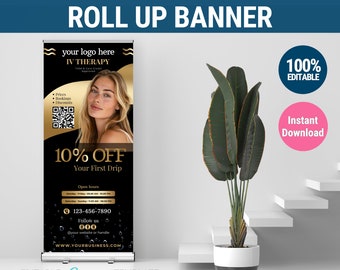 IV roll up banner iv vitamin therapy marketing iv retractable Banner IV rollup banner IV event stand iv poster iv infusion