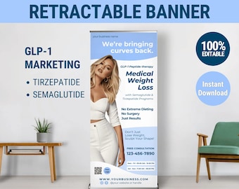 Weightloss injections template banner design glp 1 template Tirzepatide weight loss template banner design marketing for weight loss program