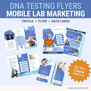 Mobile lab marketing flyers DNA testing flyers medical template health service marketing flyer mobile medical service flyer phlebotomy canva