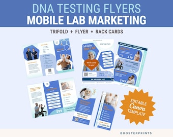 Mobile lab marketing flyers DNA testing flyers medical template health service marketing flyer mobile medical service flyer phlebotomy canva
