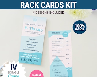 IV-Therapie-Canva-Kartenhalter, iv-Therapy-Broschüren IV-Infusions-Flyer iv-Beiblatt-Vorlage IV-Therapy-Flyer-Vorlage Canva Iv-Infusionsflyer