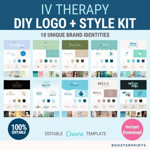 IV hydration business templates DIY logo for IV therapy business iv brand kit iv infusion logo iv hydration logo iv biz logo iv infusion