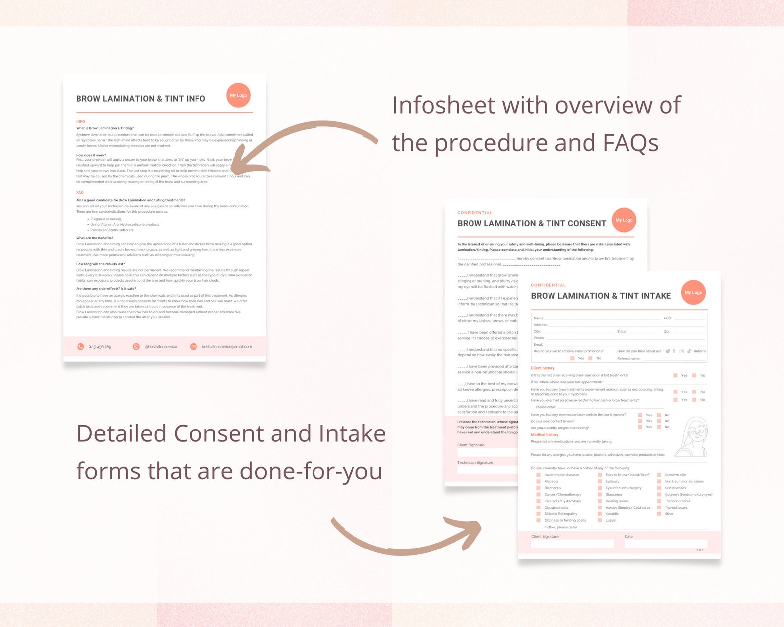 Brow Lamination Forms Brow Client Consent Brow Intake Client Tracking ...