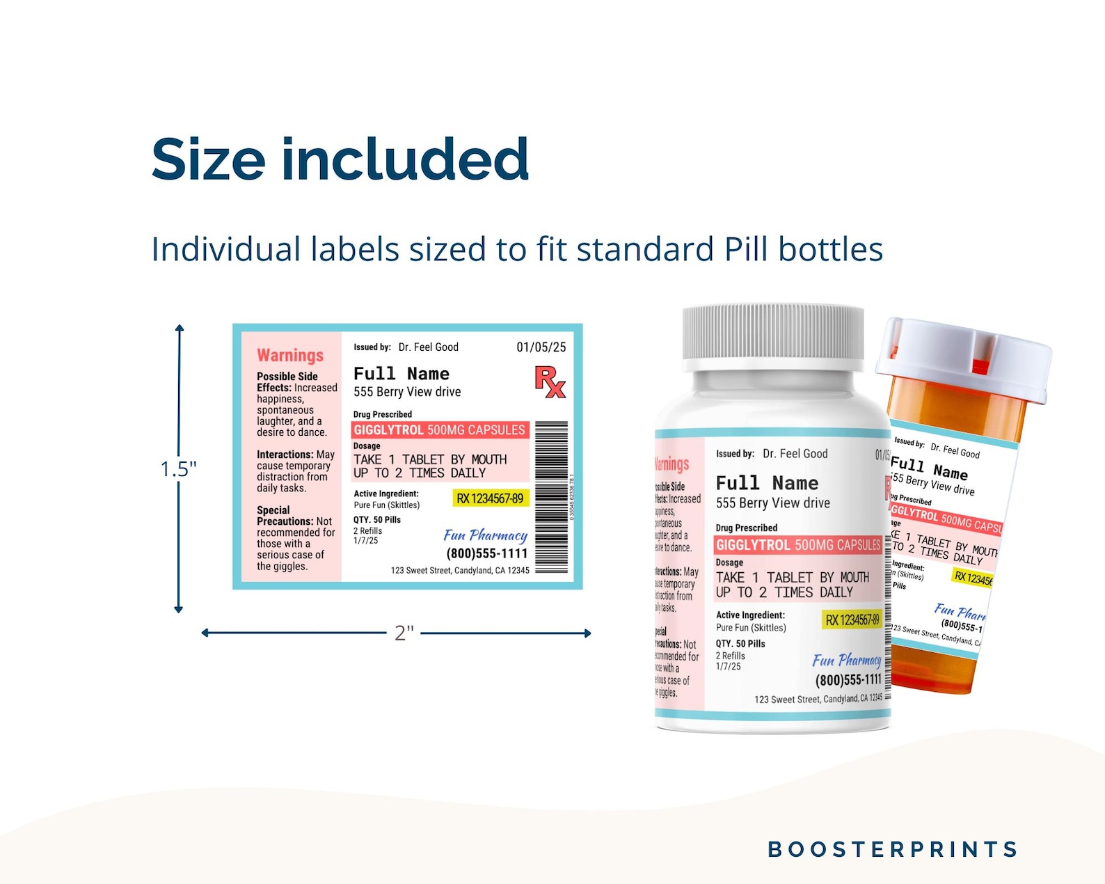 Certified Rx Label RX Labels Template, Prescription Bottle Template Editable RX Label ...