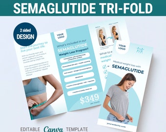 Semagluetide Weight Loss Flyer Template Semaglutide Injection Brochure  Weight Loss Brochure Semaglutide Leaflet Ozempic, Glp1, Wegovy Flyer