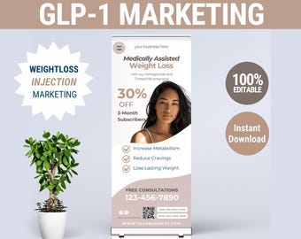 Semagluetide weight loss clinic banner medspa banner business sign event glp1 promotion sign weightloss marketing semaglutide weight loss