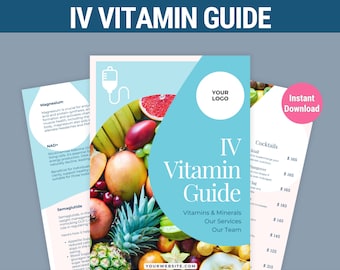 IV therapy ebook IV vitamin therapy template IV infusion template iv therapy guide iv drip ebook educational template iv hydration template