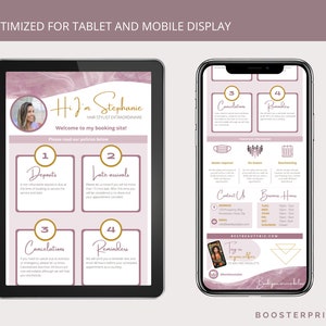 Acuity template for service professionals. Estheticians, hair stylists, lash artists. Canva template in rose quartz. Image 4