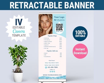 IV infusion template Retractable IV Banner Iv rollup banner iv event Banner iv vitamin therapy marketing iv drip marketing iv hydration