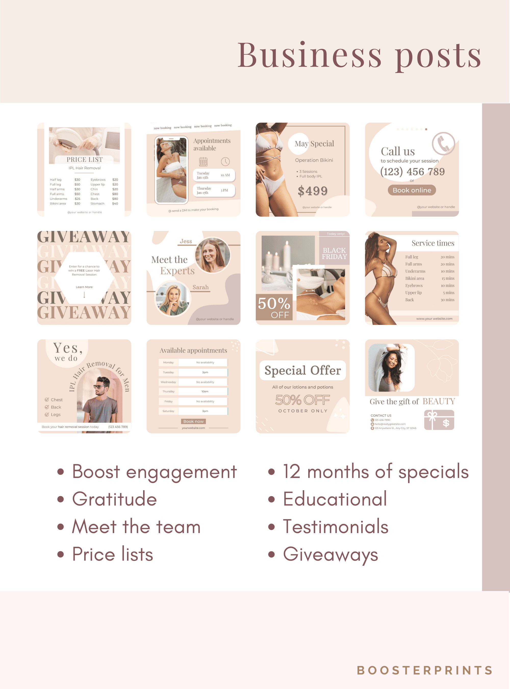 IPL Hair Removal Instagram Posts Ig Stories 80 IPL Instagram Templates ...