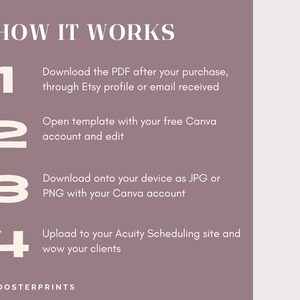 Acuity template for service professionals. Estheticians, hair stylists, lash artists. Canva template in rose quartz. Image 5