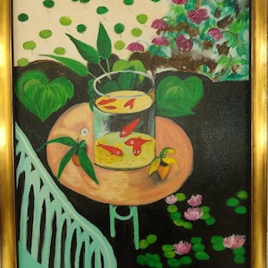 Red Fish Animals (1912), Henry Matisse, Framed Oil Painting, Reproduction, Expressionism, Home Wall Art