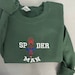 New Trend Spiderman embroidered sweatshirt, Spiderman inspired embroidered crew neck 