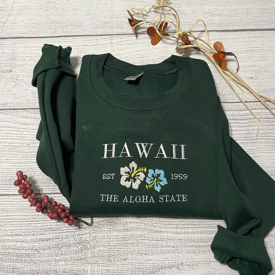 Hawaii Aloha embroidered sweatshirt, Pacific Sweatshirts