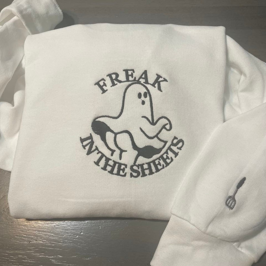 Freak in the Sheet Embroidered Sweatshirt Halloween Funny - Etsy