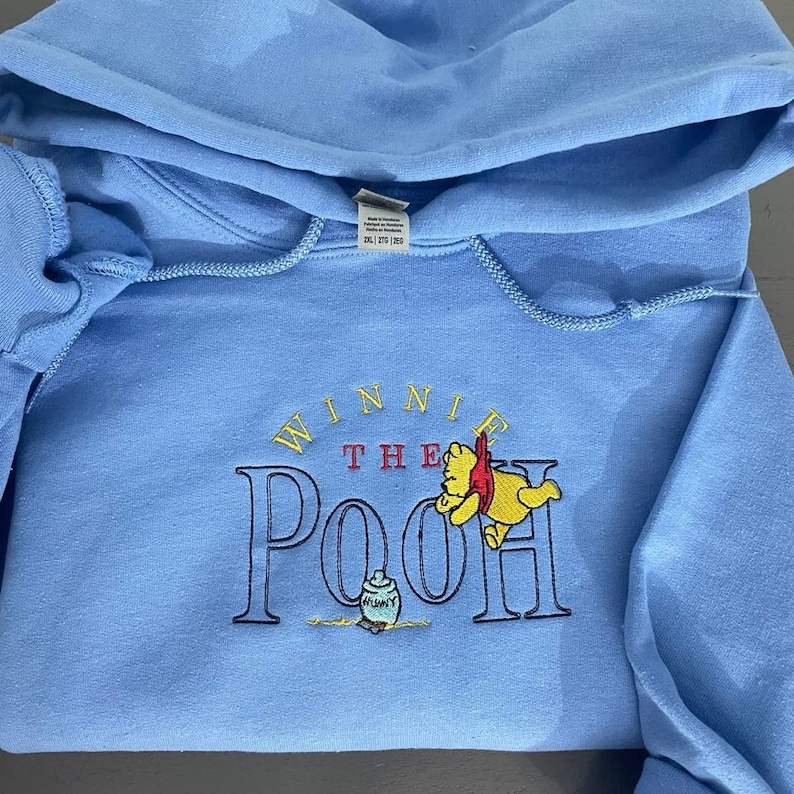 Winnie the Pooh Embroidered Hoodie; Winnie the Pooh Hoodie 