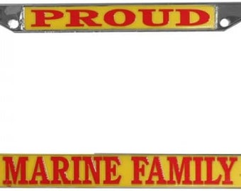 Proud Marine Chrome License Plate Frame