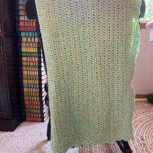 Handmade Crochet Baby Boy Blanket Green and Blue