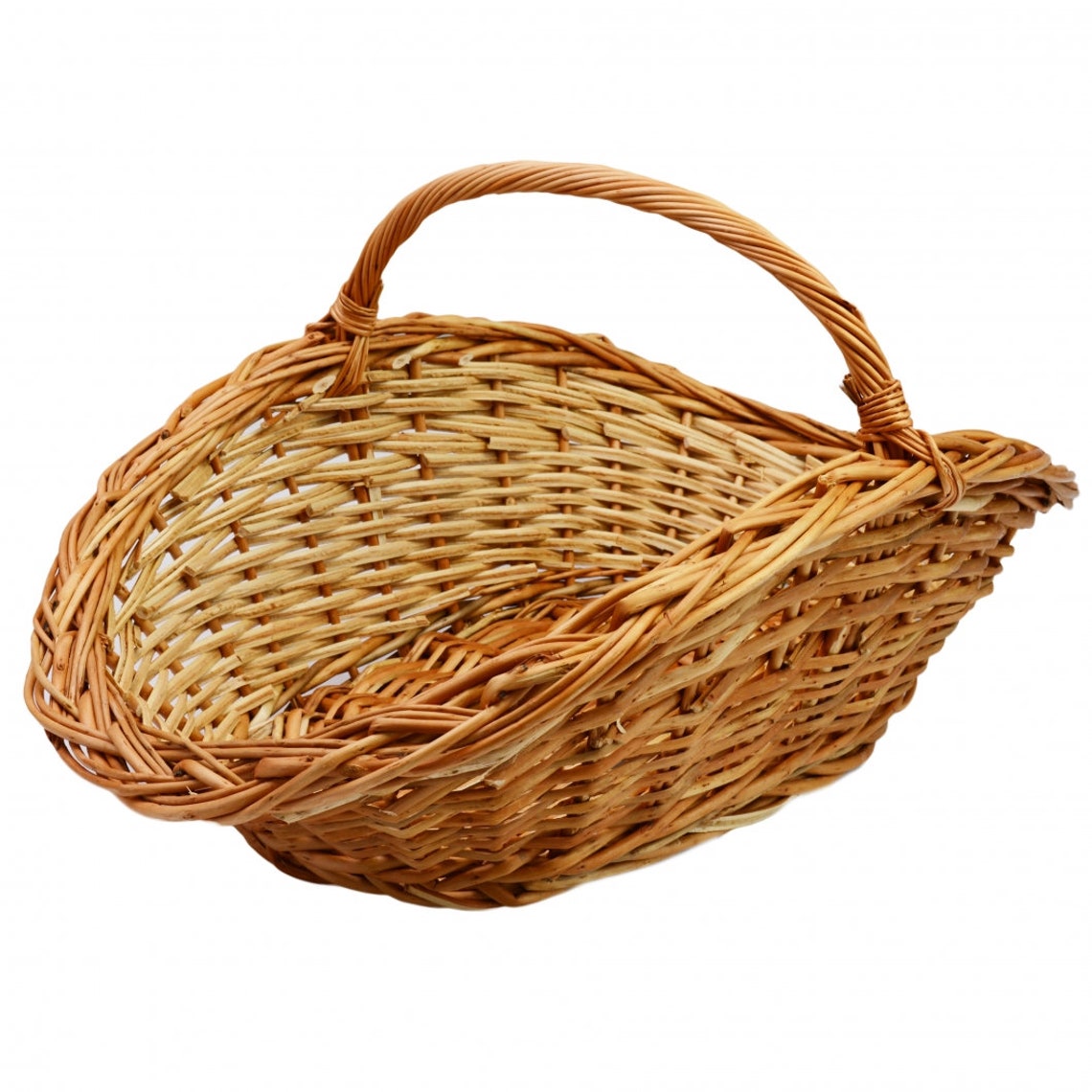 Large Wicker Basket with Handle Oval fruit hamper Etsy