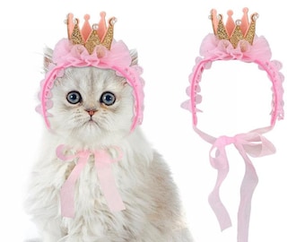 Custom Pet Birthday Crown, Cat Crown, Cat Birthday Party Hat, Custom Pet Crown, Cat Party Crown, Dog Birthday Hat