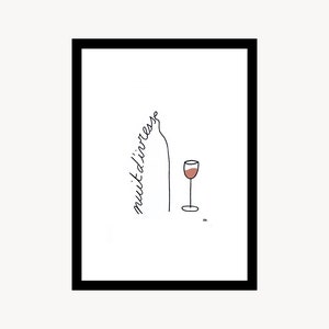 Illustration "Nuit d'ivresse" tirage papier | Format A5/A4
