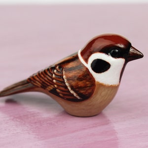 Tree sparrow - handmade bird figurine