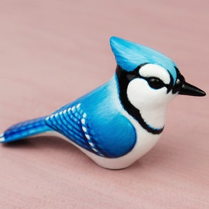 Blue jay - handmade bird figurine