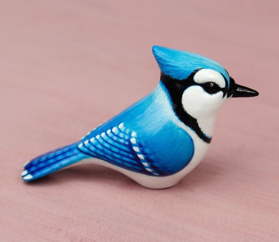 Blue Jay - Handmade Bird Figurine - Etsy