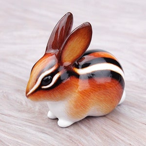 Chipmunk rabbit - handmade animal figurine