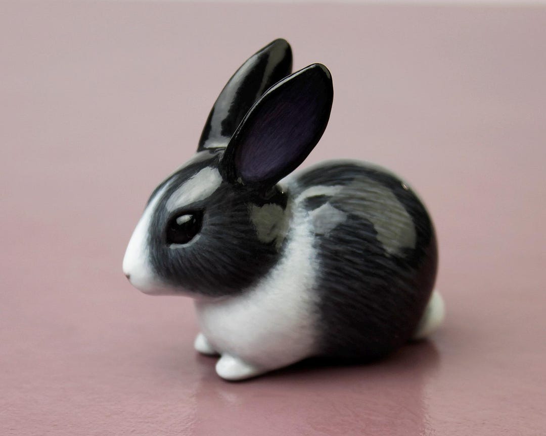 Grey Rabbit Doll Grey Rabbit - Handmade Animal Figurine - Etsy