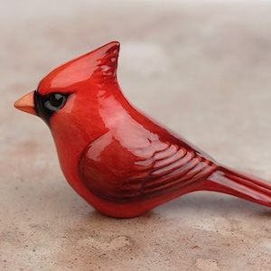Cardinal - handmade bird figurine