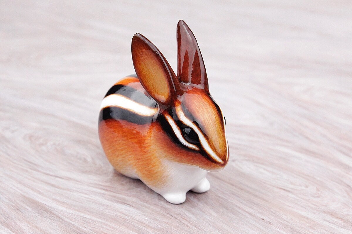 Chipmunk Rabbit - Handmade Animal Figurine - Etsy