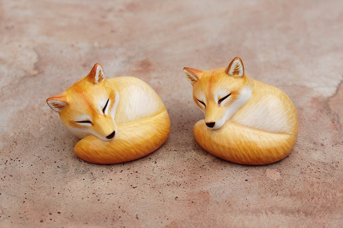 Sleeping Shiba Inu Handmade Animal Figurine | Etsy