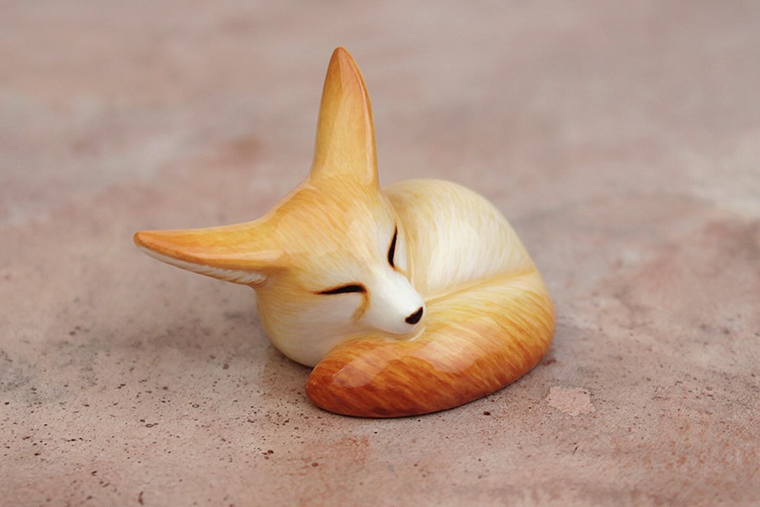 Buy Sleeping Fennec Fox Handmade Animal Figurine Online in India