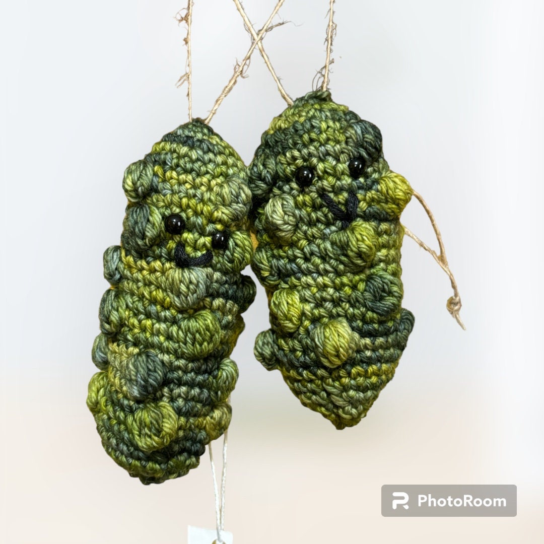 Cute German Pickle Christmas Tree Ornaments. Handmade Christmas Pickle