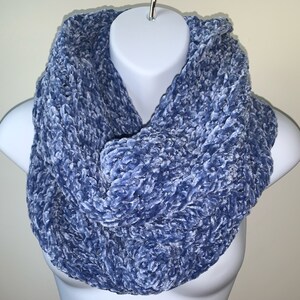 Velvet Ribbed Infinity Cowl, Handmade Scarf, Soft, versatile.  Blue, yellow, grape.  Fall/Winter accessory.