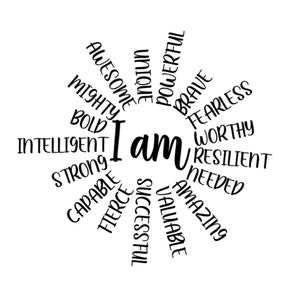 Positive Wörter svg Affirmation Wörter Plotterdateien