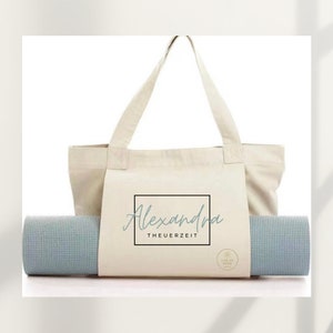 Personalisierte Yogamattentasche, Stilvolle Yoga Tasche, Tasche für Yoga, Tasche aus Baumwolle, Yoga Tasche personalisierbar, Pilates Tasche