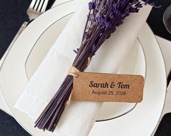 10 Mini Dried Lavender Bouquet Favors,Lavender Place Card,Floral Place Setting,Garden Wedding Party,Engagement Decor,Lavender Thank You Card